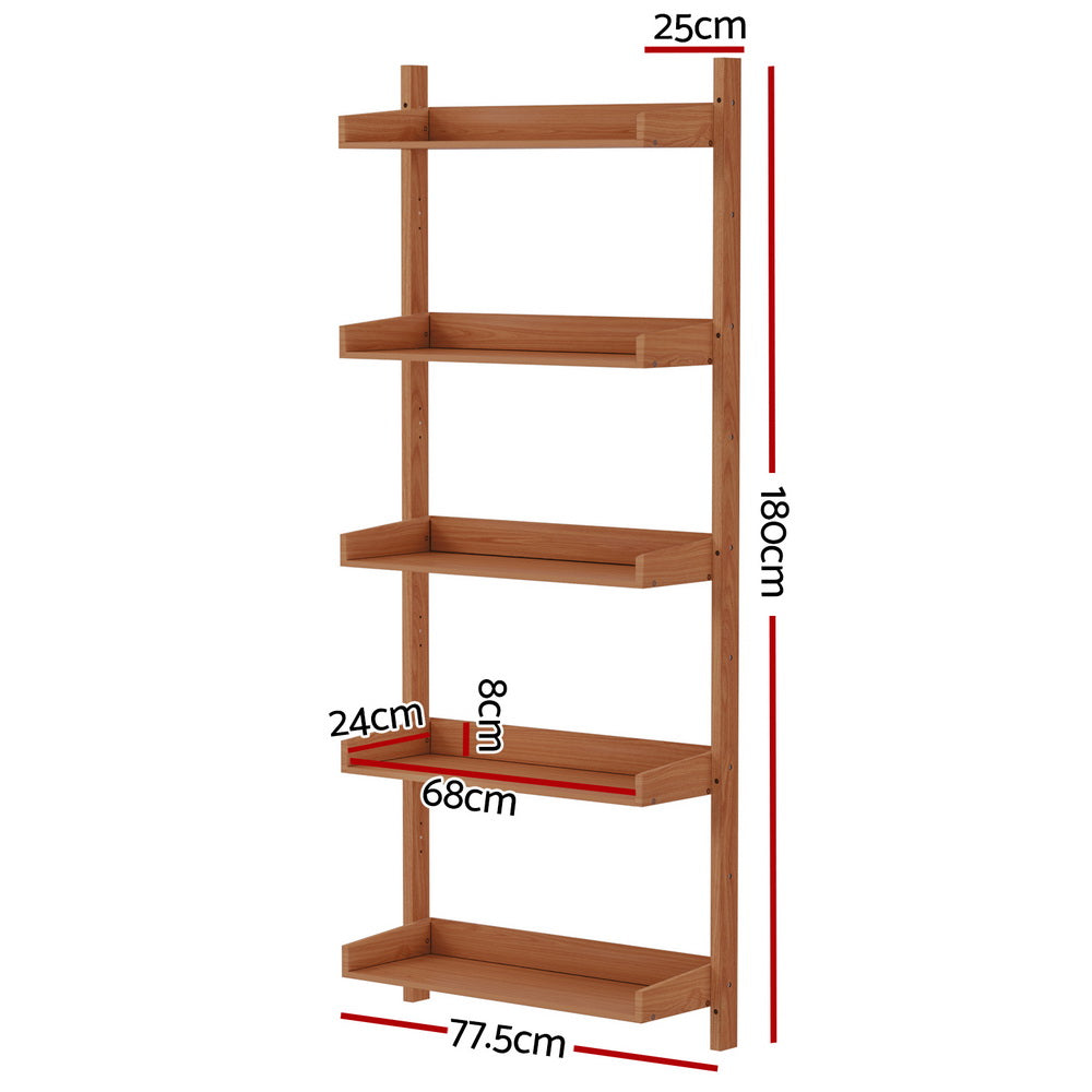 Floating Bookshelf Modern Wall Display Shelf - Oak