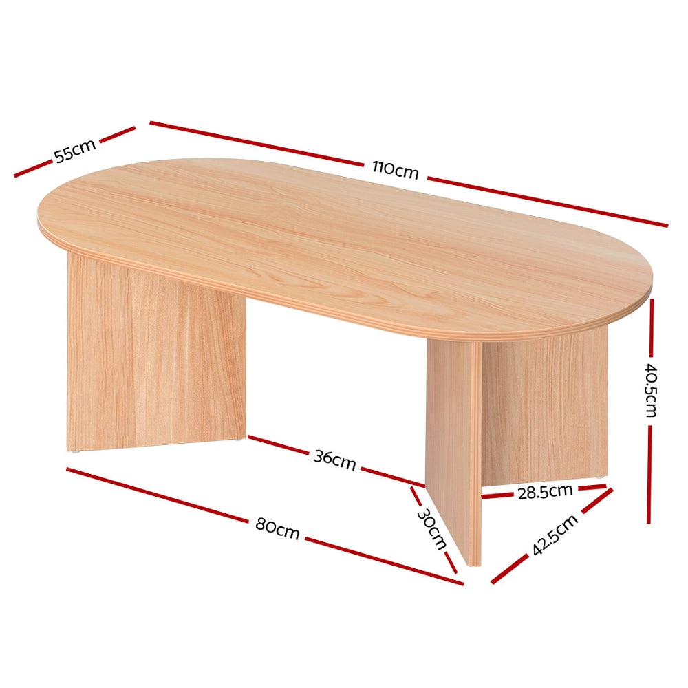 Scandinavia Style Oval Coffee Table 110cm - Pine Homecoze