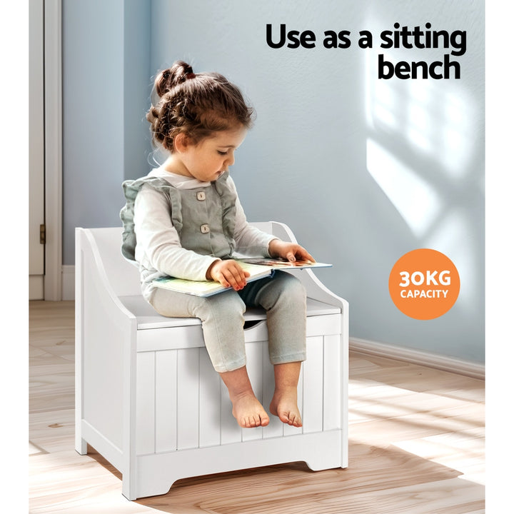 Kids Toy Box Storage Chest Bench Seat - White