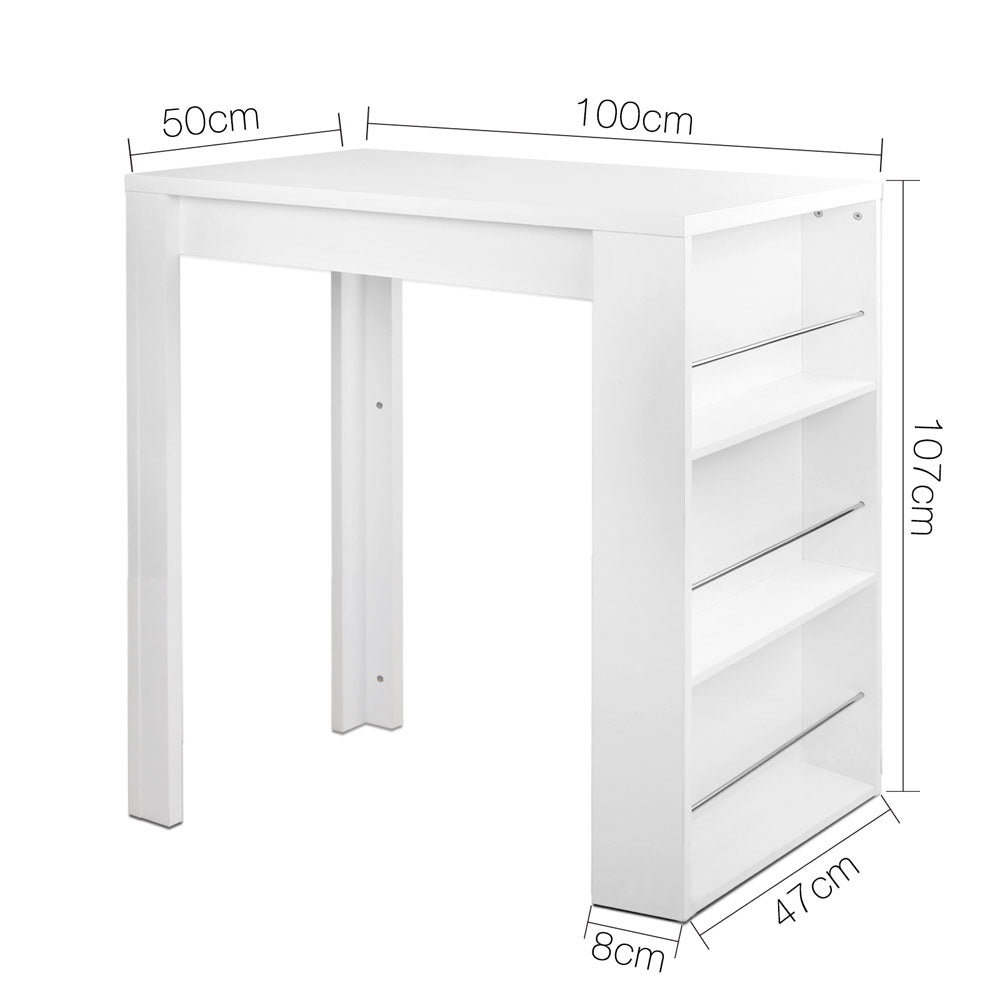 3 Level Storage Bar Table - White Homecoze