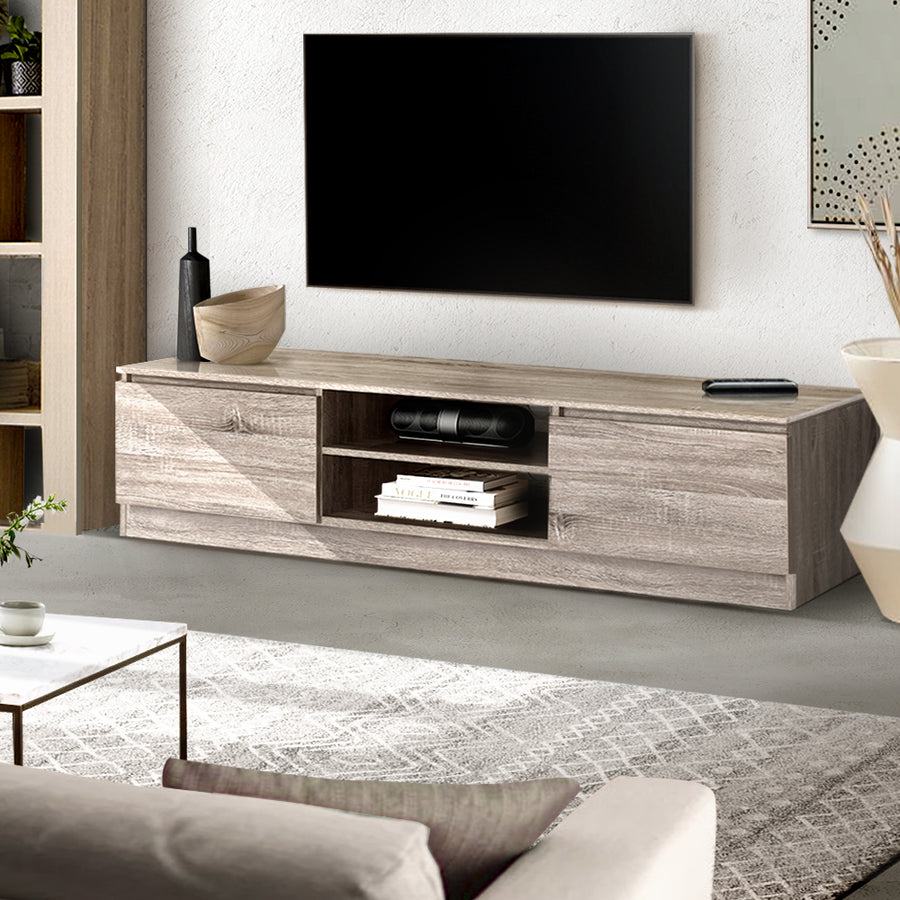 TV Stand Entertainment Unit Wood Grain Design 160cm Homecoze