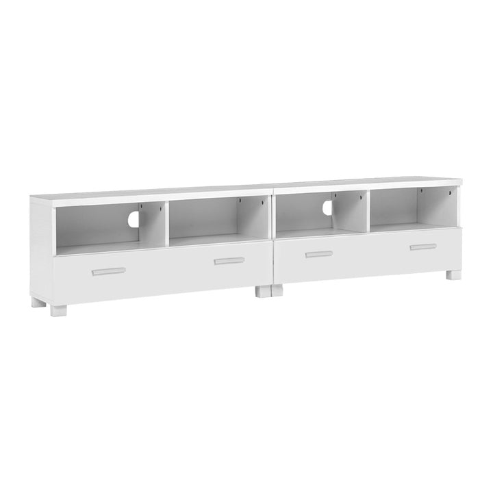 White Entertainment Unit with Drawers 180cm Homecoze