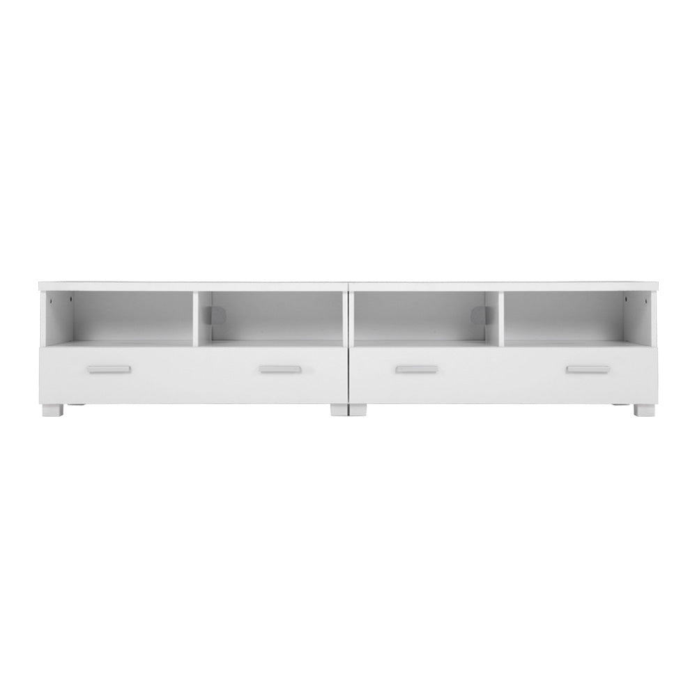 White Entertainment Unit with Drawers 180cm Homecoze