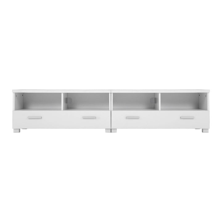 White Entertainment Unit with Drawers 180cm Homecoze