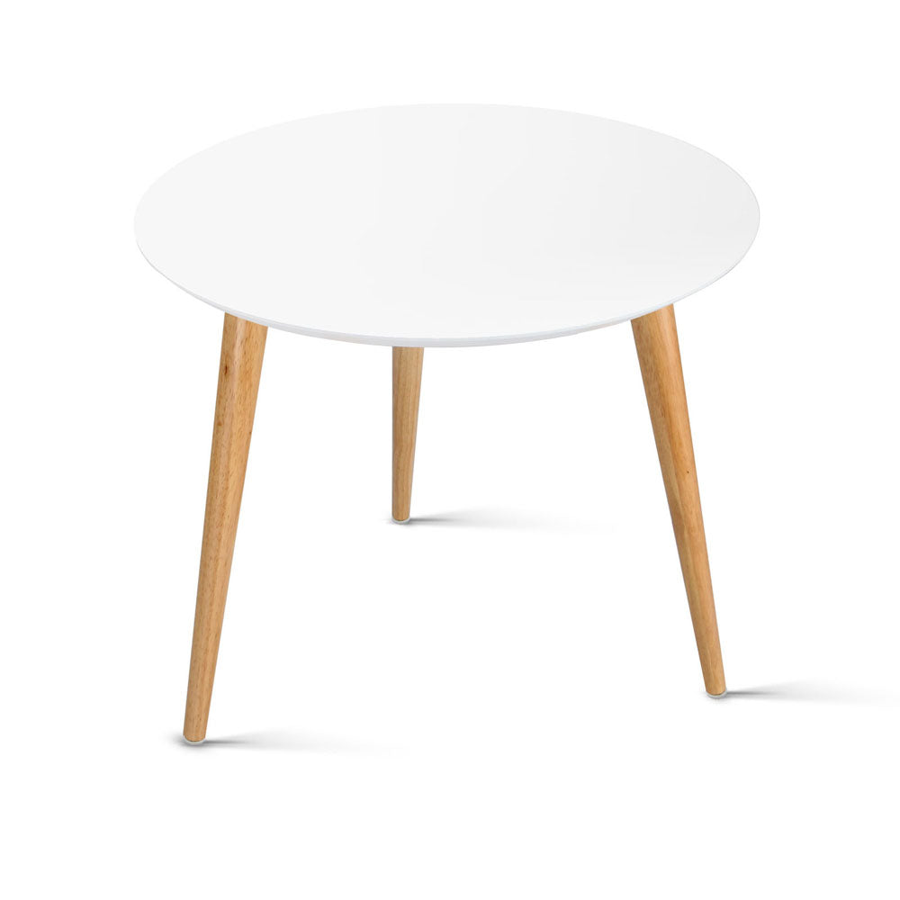 Classic Round Side Coffee Table - White - Homecoze