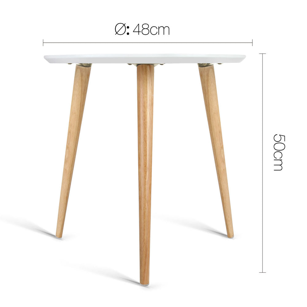 Classic Round Side Coffee Table - White - Homecoze