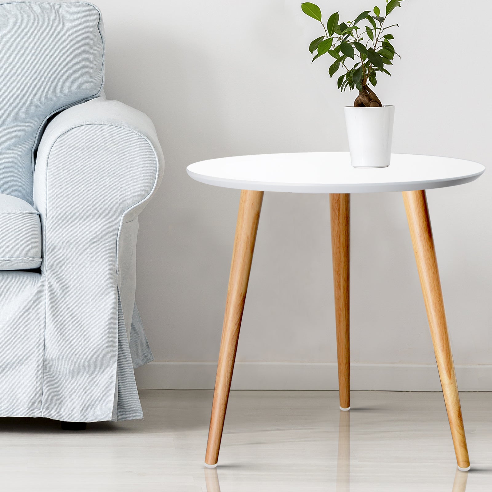 Classic Round Side Coffee Table - White - Homecoze