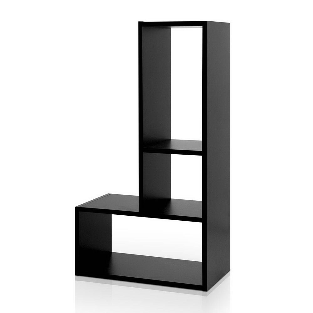 Stackable DIY L-Shaped Display Shelf - Black Homecoze