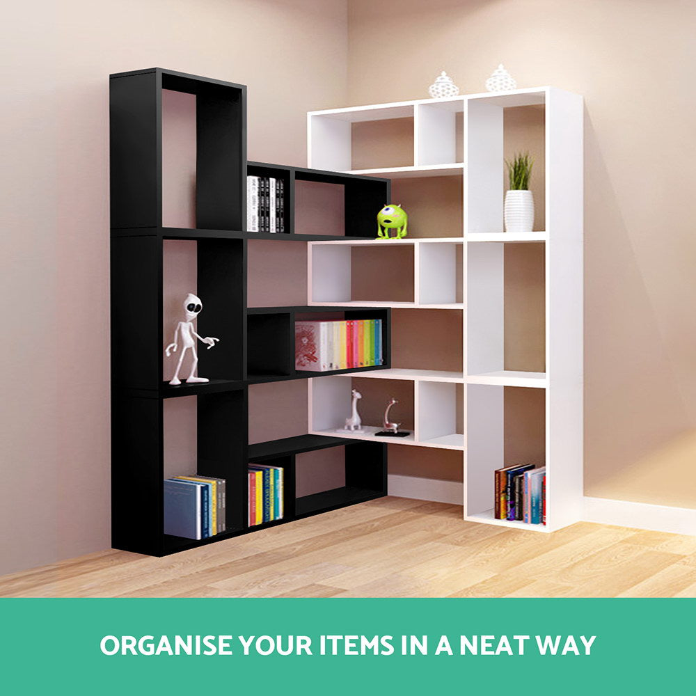 Stackable DIY L-Shaped Display Shelf - Black - Homecoze
