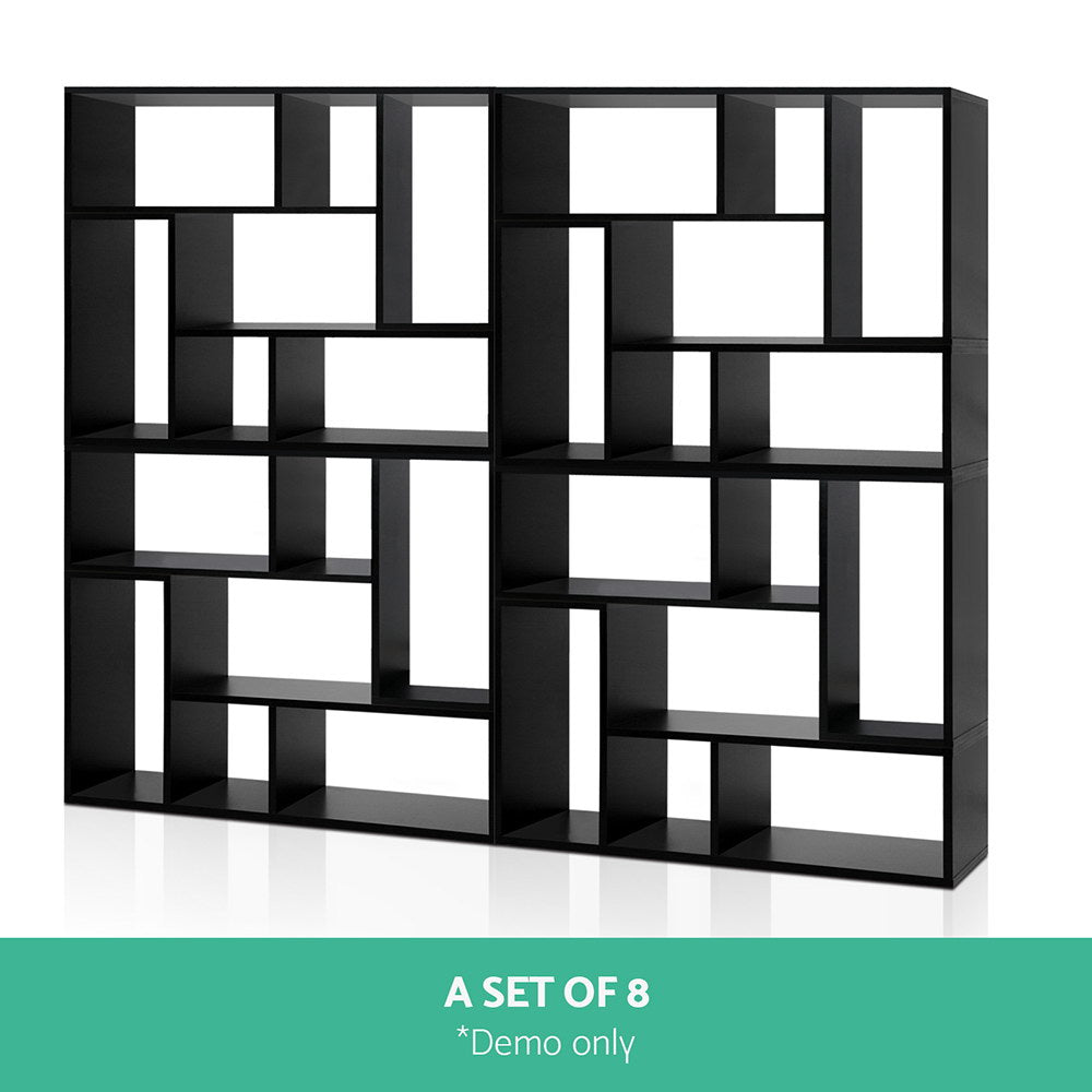Stackable DIY L-Shaped Display Shelf - Black - Homecoze
