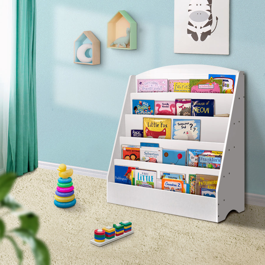 Kids 5 Tier Bookshelf - White Homecoze