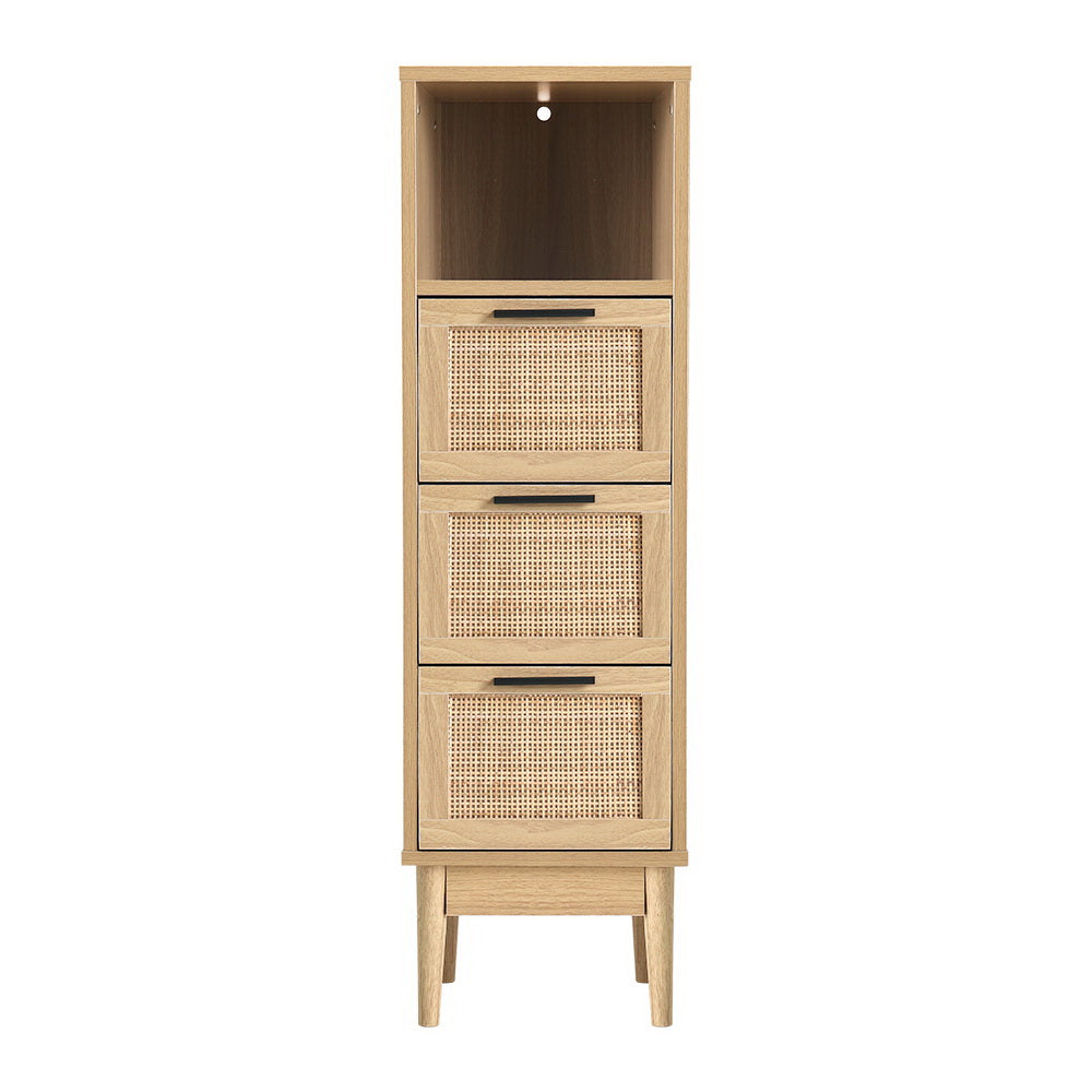 Rattan Mini Tallboy Chest of Drawers Cabinet Homecoze