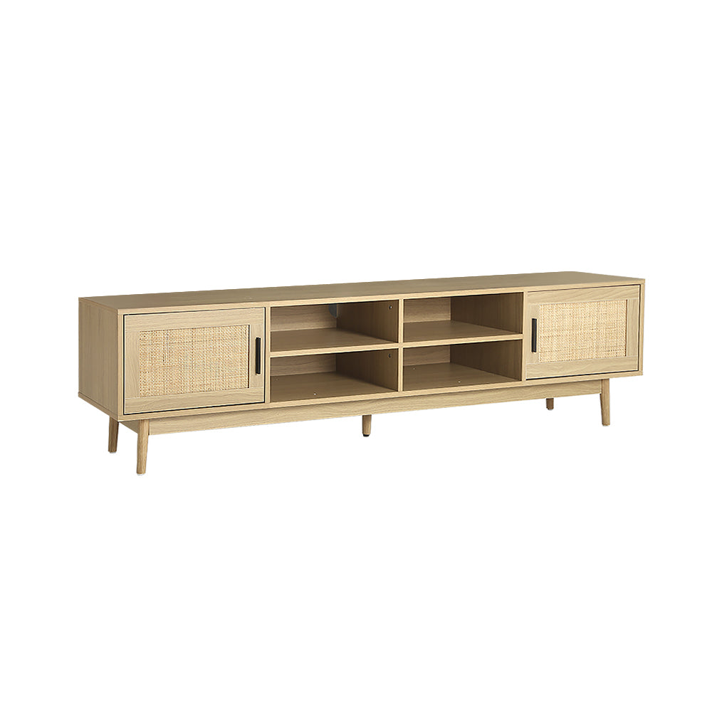 Rattan Coastal Wooden Style Entertainment Unit - 180cm Homecoze