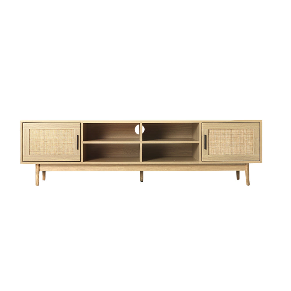 Rattan Coastal Wooden Style Entertainment Unit - 180cm Homecoze