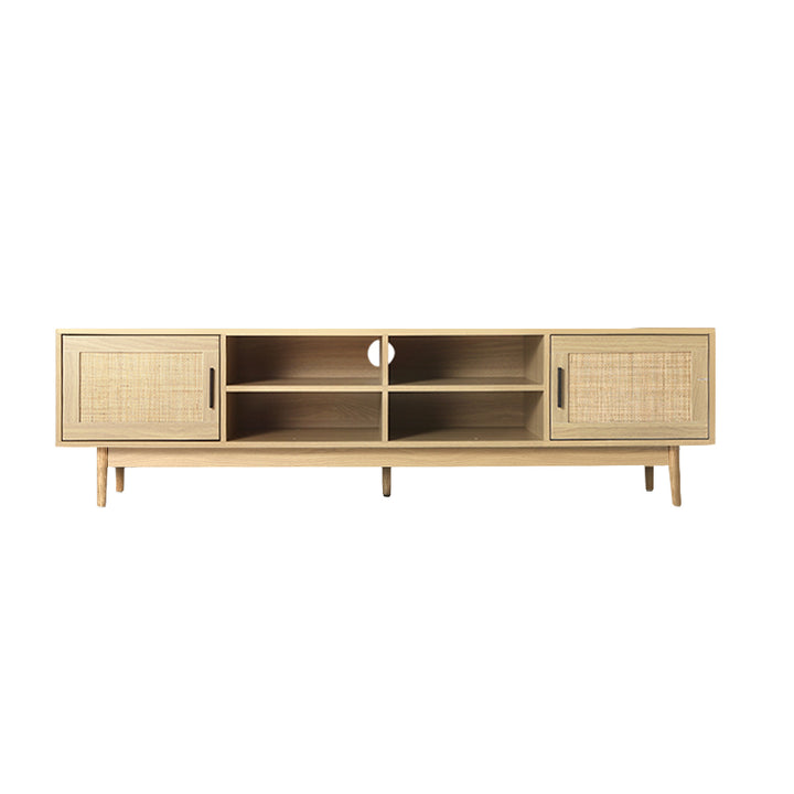 Rattan Coastal Wooden Style Entertainment Unit - 180cm Homecoze