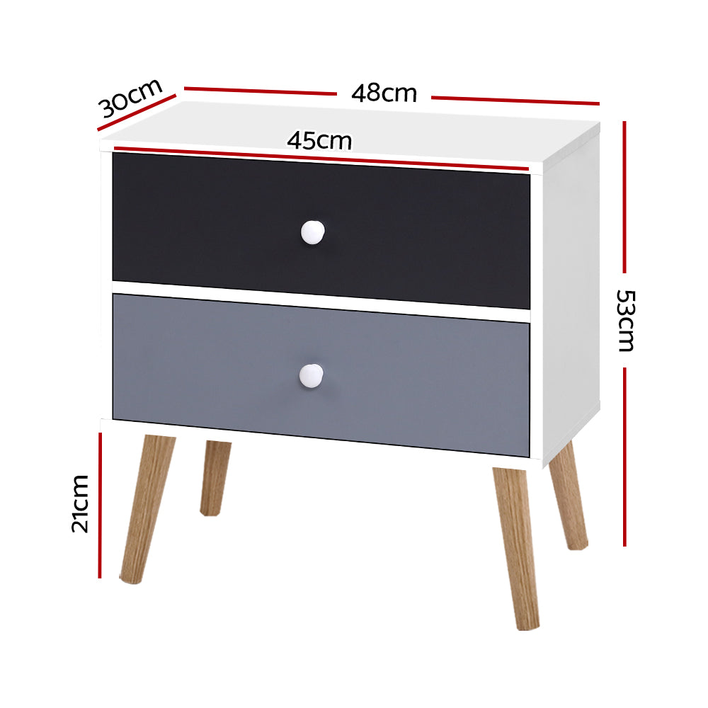 Scandinavian-inspired Bedside Tables Drawer - White Homecoze