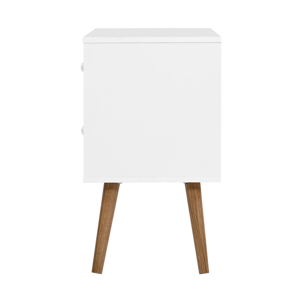 Scandinavian-inspired Bedside Tables Drawer - White Homecoze