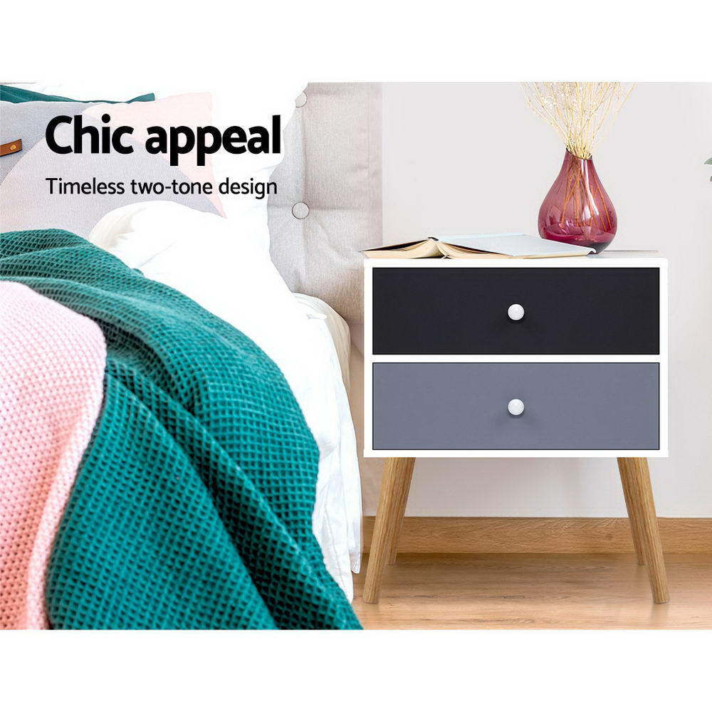 Scandinavian-inspired Bedside Tables Drawer - White Homecoze