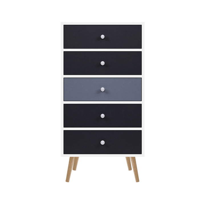 Scandinavian-Inspired Tallboy Chest of Drawers - Black & White Homecoze