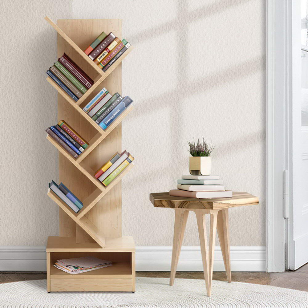 Bookshelf Unique 7 Shelf ‘Tree’ Design - Natural Homecoze