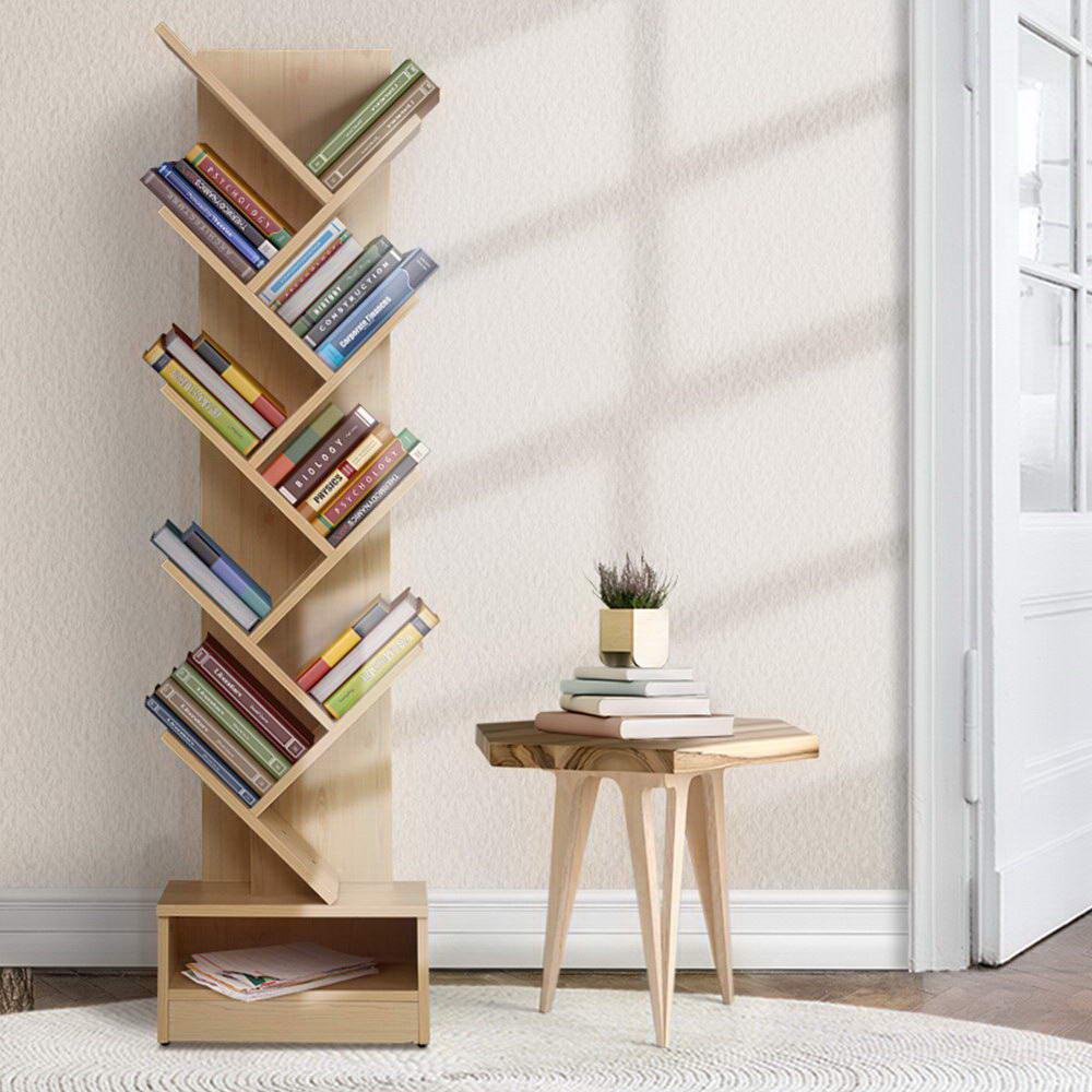 Bookshelf Unique 9 Shelf ‘Tree’ Design - Natural Homecoze