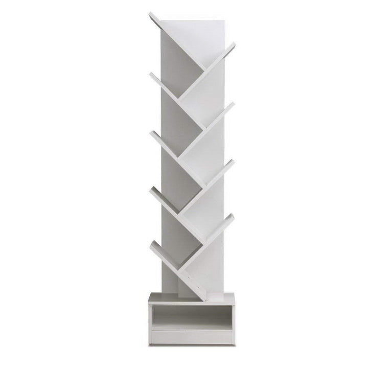 Bookshelf Unique 9 Shelf ‘Tree’ Design - White Homecoze