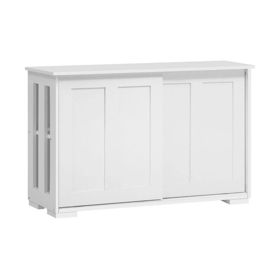 Sliding Buffet Sideboard Storage Cabinet - White Homecoze