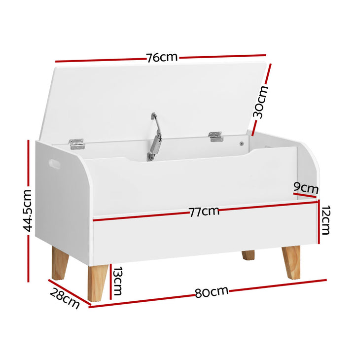 Kids Small 2-in-1 Toy Storage Box with Front Bookshelf - White Homecoze