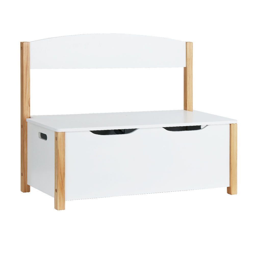 Kids Medium 2-in-1 Toy Storage Box & Bench Seat - White Homecoze