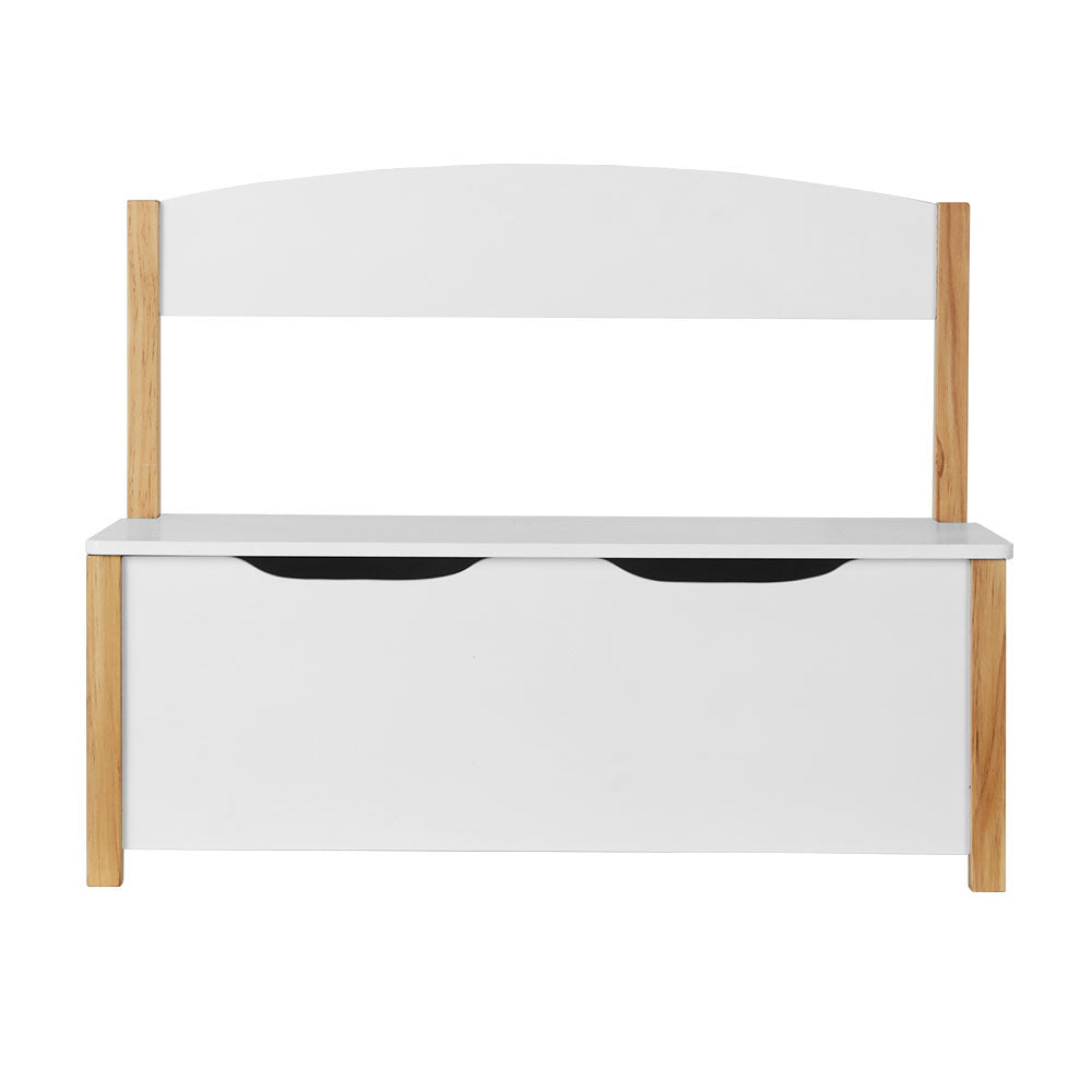 Kids Medium 2-in-1 Toy Storage Box & Bench Seat - White Homecoze