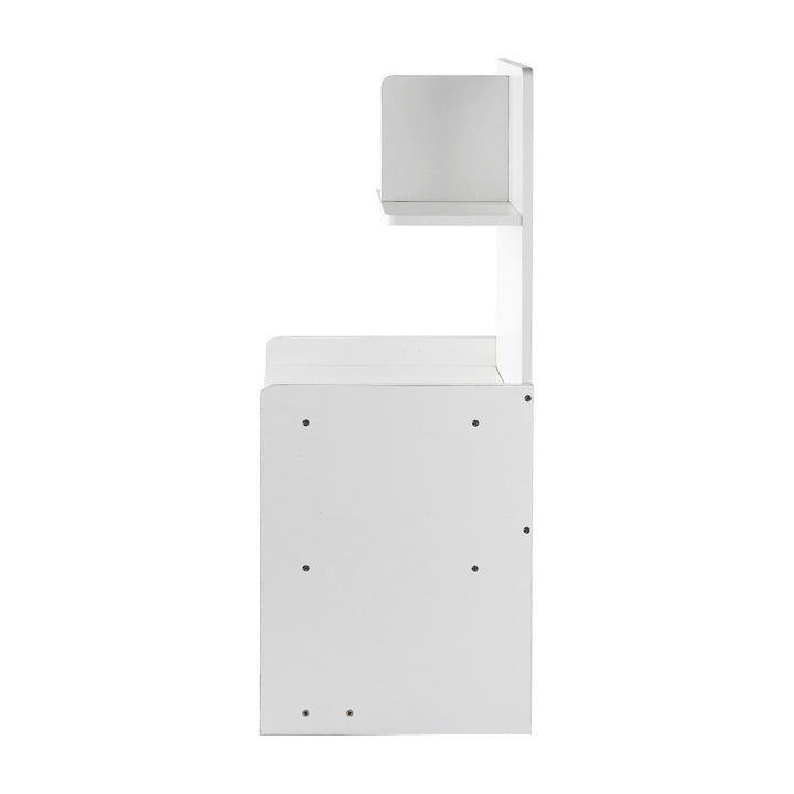 Unique Storage Bookshelf Bedside Table with Drawer - White Homecoze