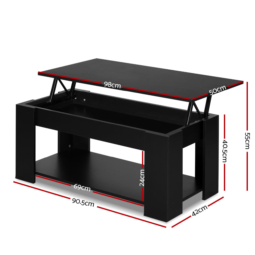 Lift-top Storage Coffee Table - Black - Homecoze