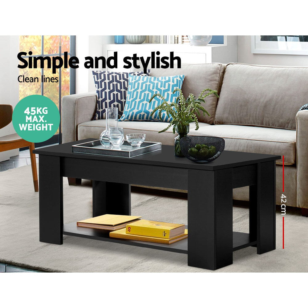 Lift-top Storage Coffee Table - Black - Homecoze