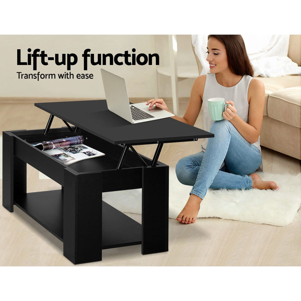 Lift-top Storage Coffee Table - Black - Homecoze