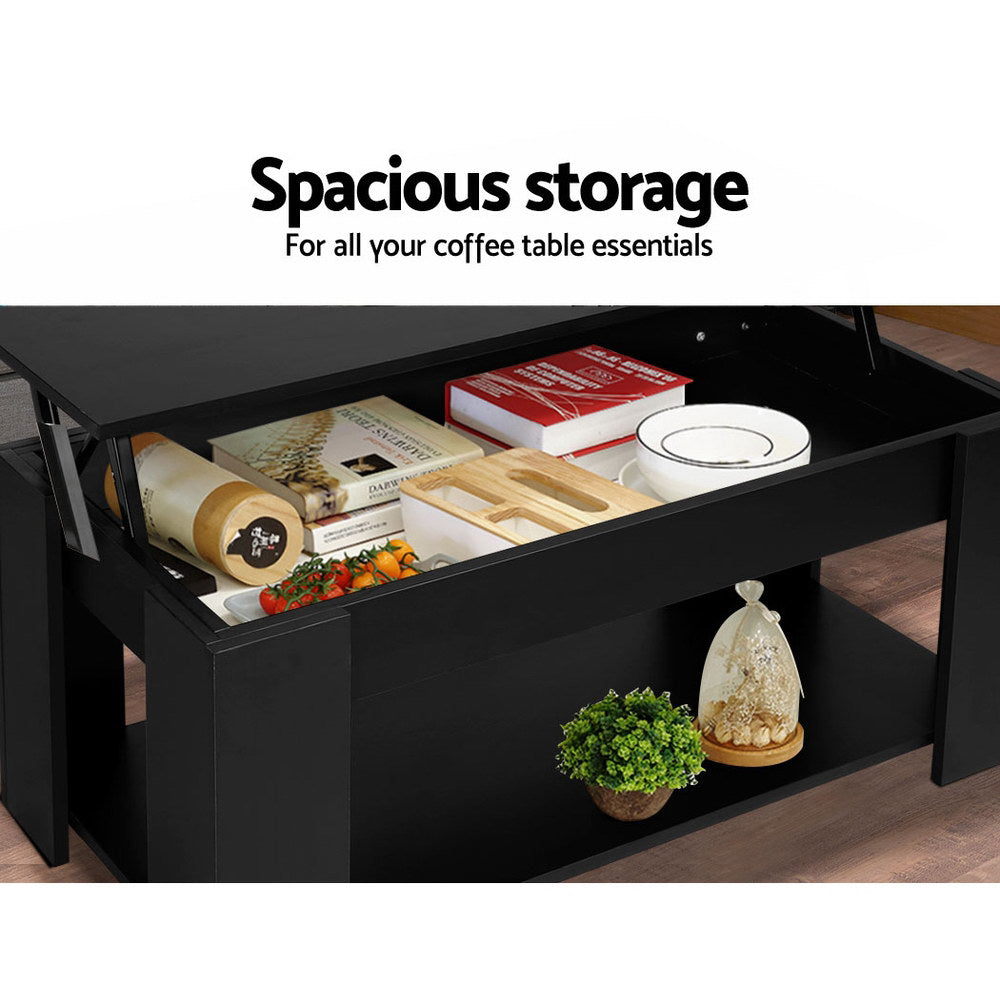 Lift-top Storage Coffee Table - Black - Homecoze