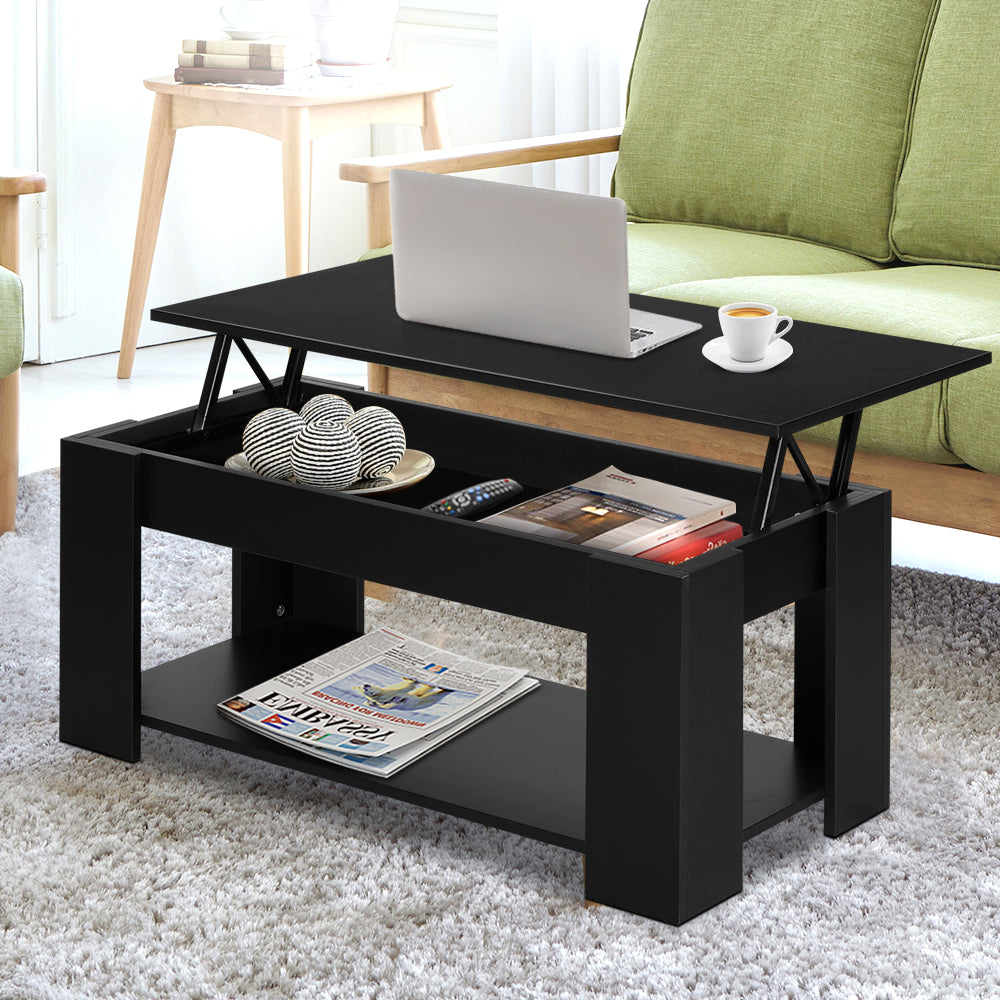 Lift-top Storage Coffee Table - Black - Homecoze