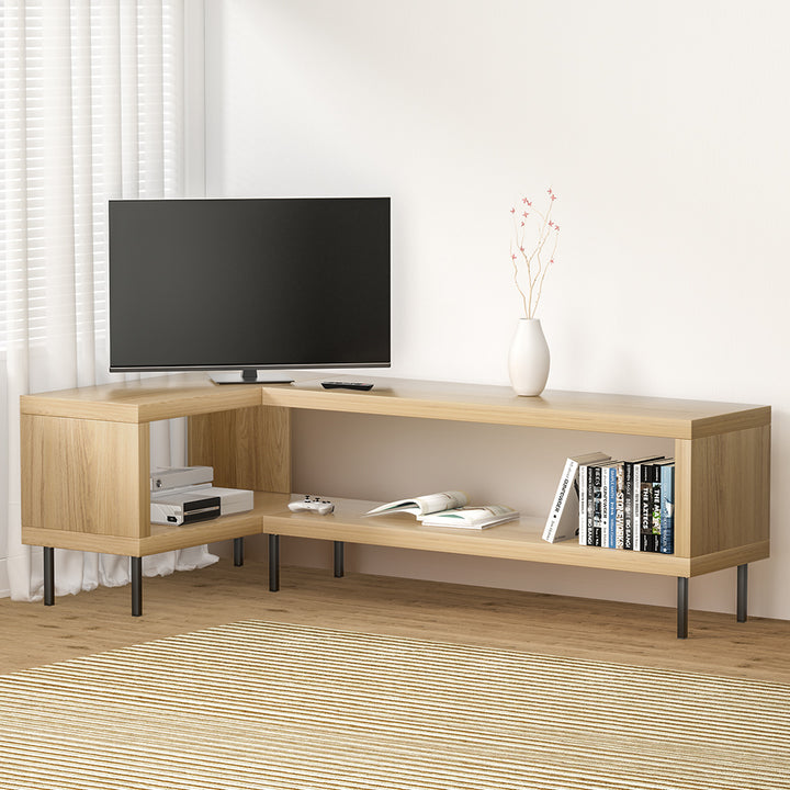 Corner L-Shape TV Entertainment Unit - Pine