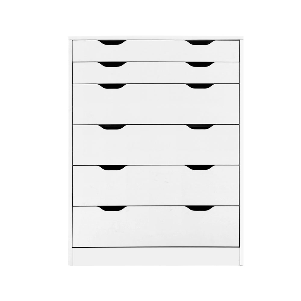 6 Drawer Chest of Drawers Tallboy Dresser - White Homecoze