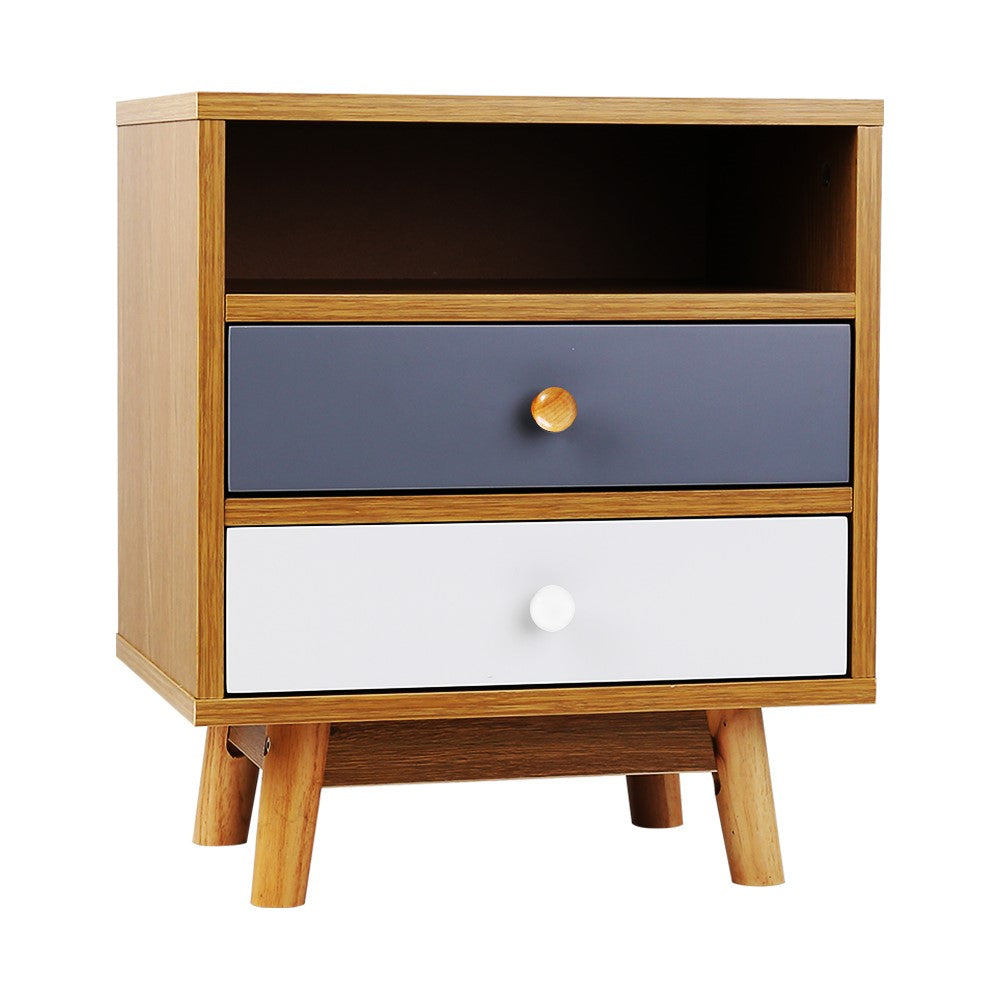 Scandinavian Inspired Wooden Bedside Table - Homecoze