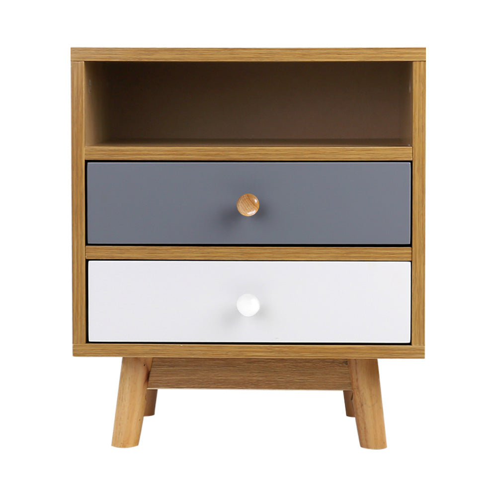 Scandinavian Inspired Wooden Bedside Table - Homecoze