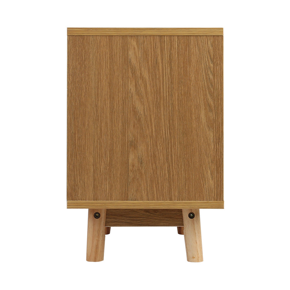Scandinavian Inspired Wooden Bedside Table - Homecoze