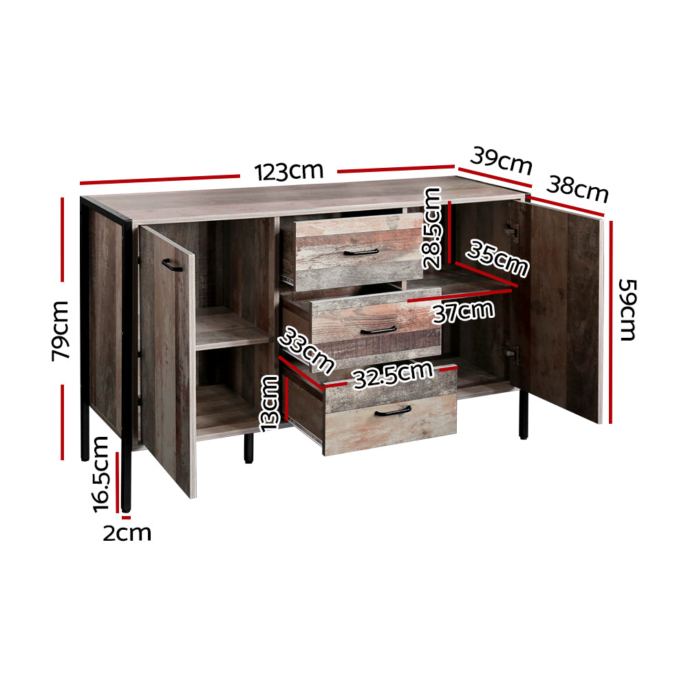 Rustic Industrial Series Buffet Sideboard Homecoze