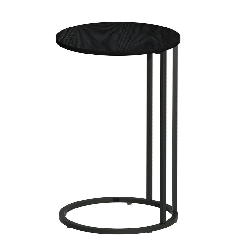 Modern Industrial Style Round Coffee Side Table - Black Homecoze