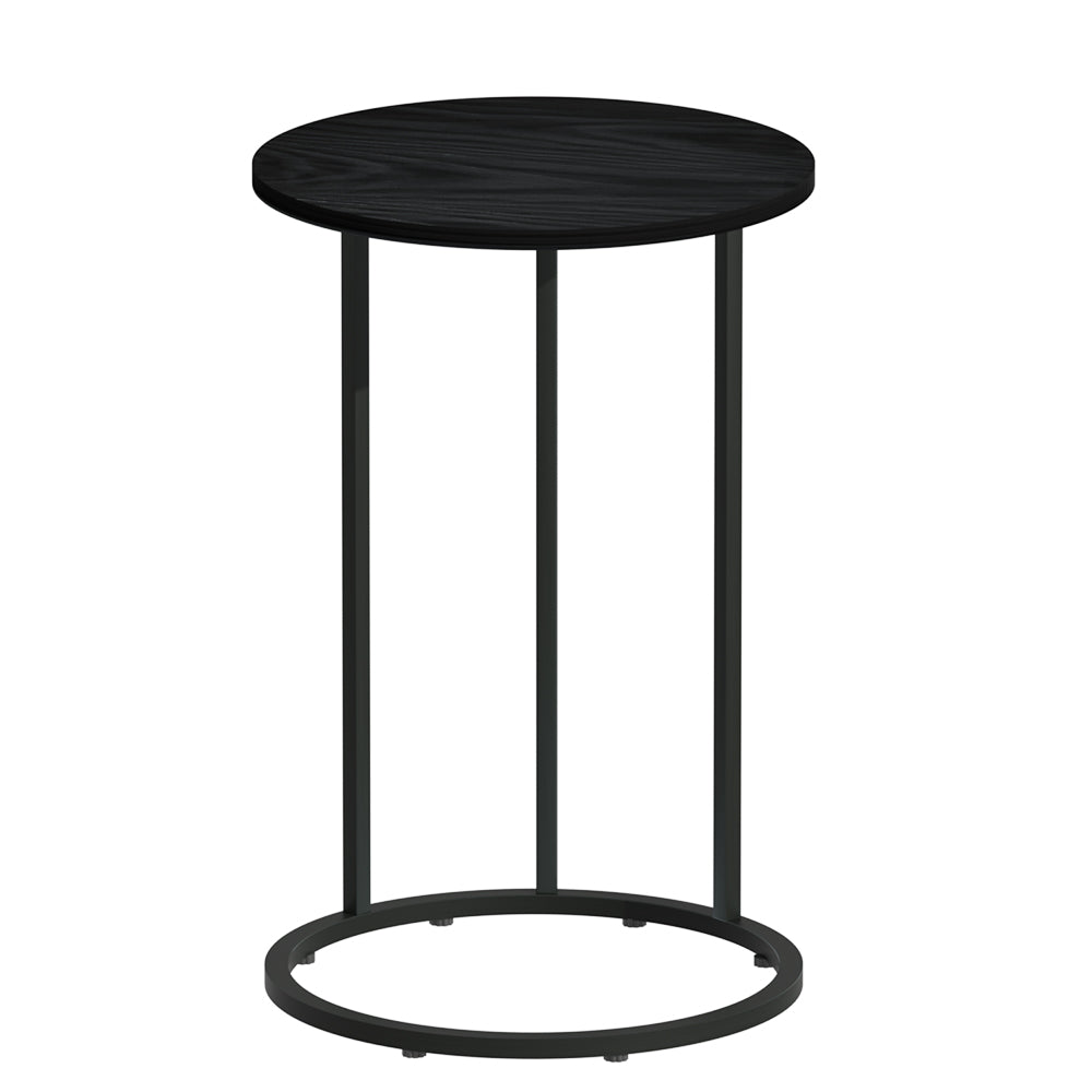 Modern Industrial Style Round Coffee Side Table - Black Homecoze