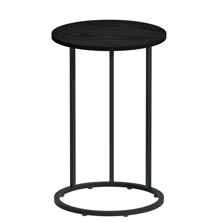 Modern Industrial Style Round Coffee Side Table - Black Homecoze