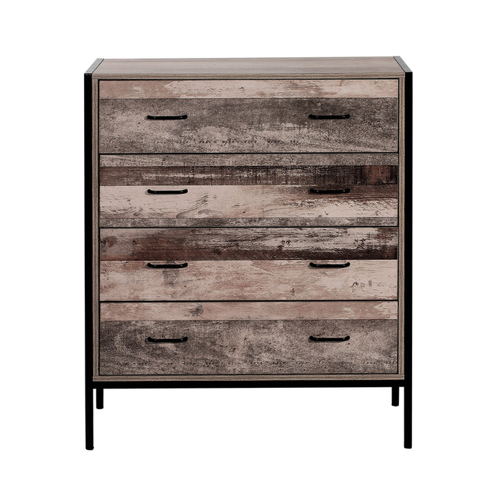 Rustic Industrial Series Tallboy Chest of Drawers - Brown Wood Homecoze