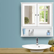 Bathroom Storage Cabinet with Mirror - White Homecoze