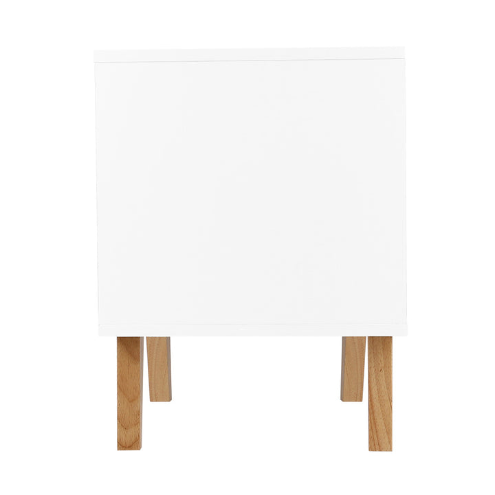 Classic 2 Drawer Wooden Bedside Table - White Homecoze