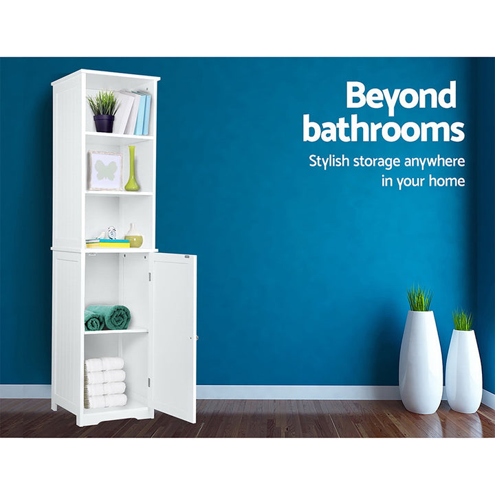 Bathroom & Laundry Tallboy 160cm Storage Cabinet - White Homecoze