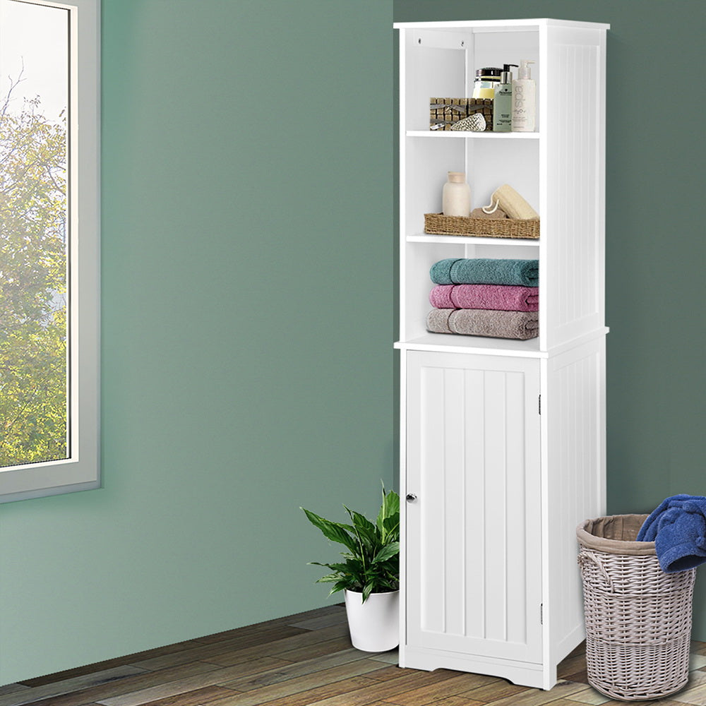 Bathroom & Laundry Tallboy 160cm Storage Cabinet - White Homecoze